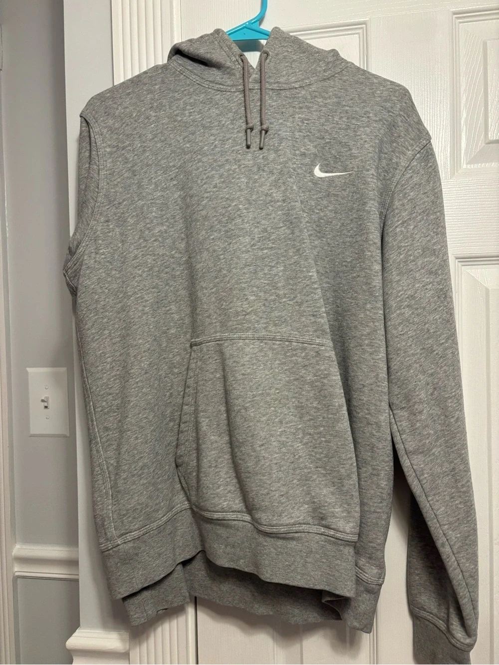 Nike Gray Pullover Hoodie with White Swoosh